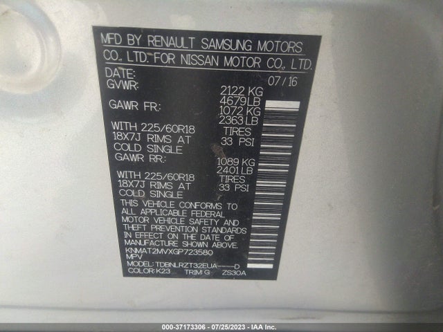 Nissan Rogue Sl 2016 KNMAT2MVXGP723580 Image 15