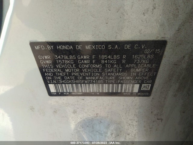 Honda Fit Ex-l/ex 2015 3HGGK5H85FM774185 Image 9