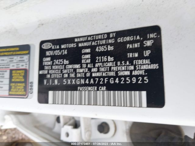 5XXGN4A72FG425925 KIA OPTIMA EX
