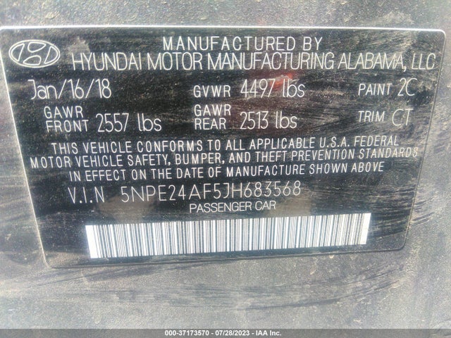 Hyundai SONATA SE 2018 5NPE24AF5JH683568 Image 15