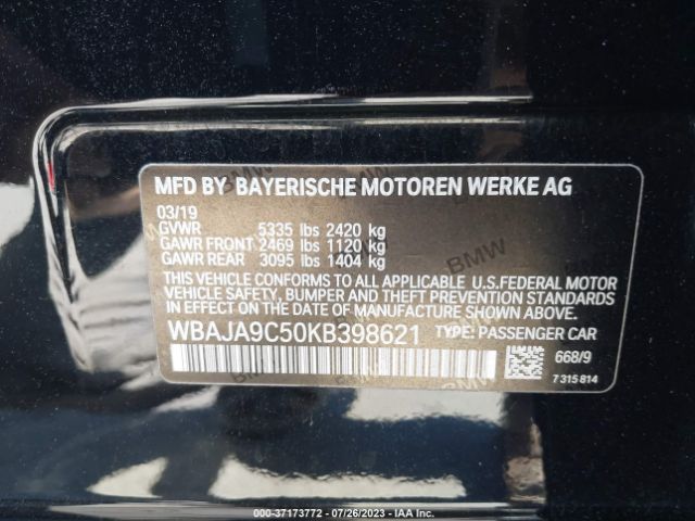 WBAJA9C50KB398621 BMW 5 Series 530e Iperformance