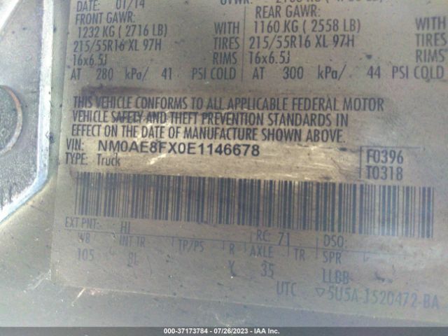 NM0AE8FX0E1146678 Ford Transit Connect Wagon Xlt