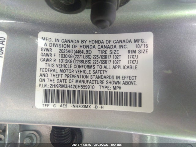 Honda CR-V SE 2016 2HKRM3H42GH559910 Image 9