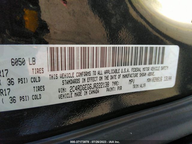 2C4RDGEG6JR222138 Dodge Grand Caravan Gt