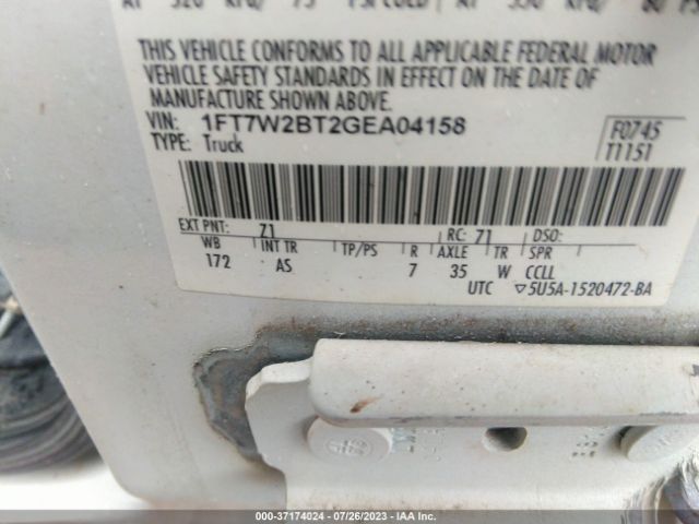 1FT7W2BT2GEA04158 Ford Super Duty F-250 Srw Lariat/platinum