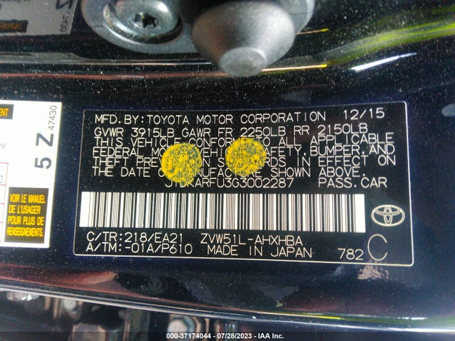 Toyota Prius Four 2016 JTDKARFU3G3002287 Image 16
