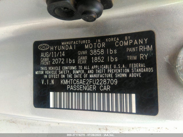 Hyundai Veloster Turbo 2015 KMHTC6AE2FU228709 Image 10