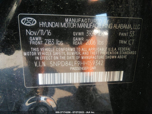 Hyundai Elantra Value Edition 2017 5NPD84LF9HH159342 Image 9