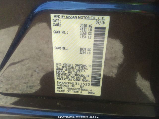 1N4BZ0CP7GC313522 Nissan Leaf Sl