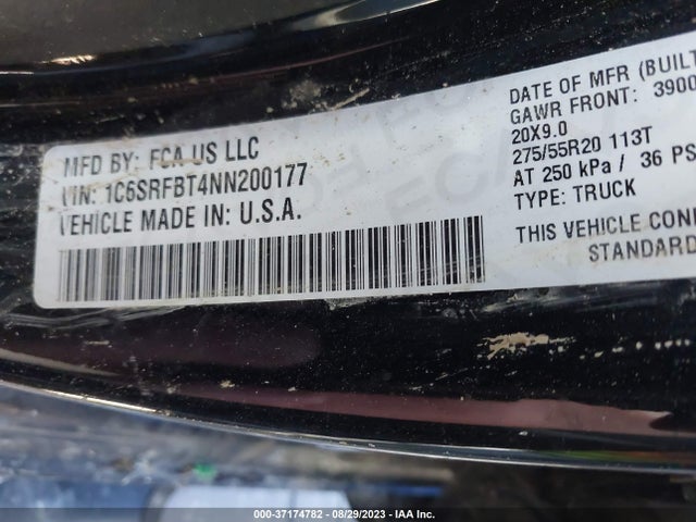 1C6SRFBT4NN200177 RAM 1500 Big Horn
