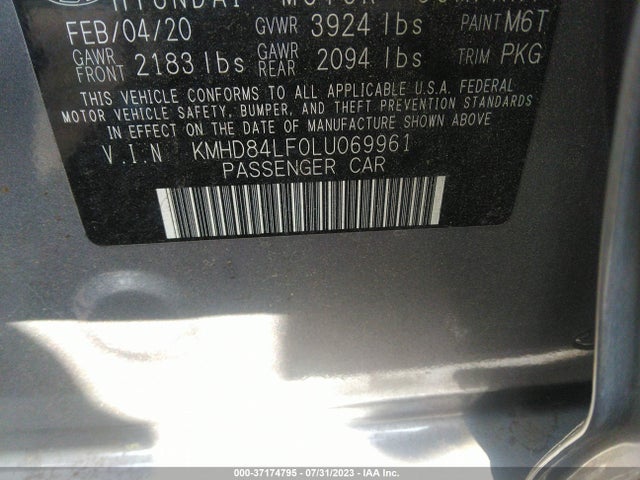 Hyundai ELANTRA SEL 2020 KMHD84LF0LU069961 Image 15