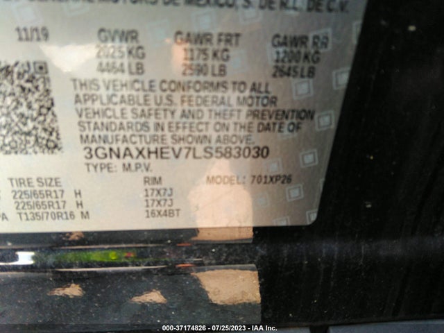 Chevrolet EQUINOX LS 2020 3GNAXHEV7LS583030 Image 9