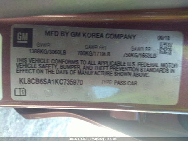 Chevrolet SPARK LS 2019 KL8CB6SA1KC735970 Image 9