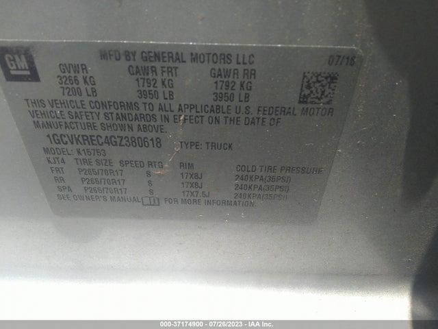Chevrolet Silverado 1500 Lt 2016 1GCVKREC4GZ380618 Image 9