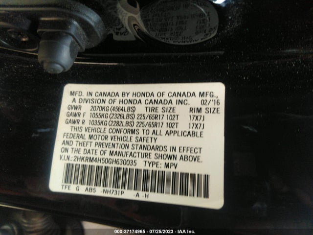 Honda CR-V EX 2016 2HKRM4H50GH630035 Image 15
