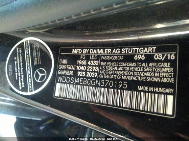 WDDSJ4EB0GN370195 Mercedes-Benz Cla Cla 250