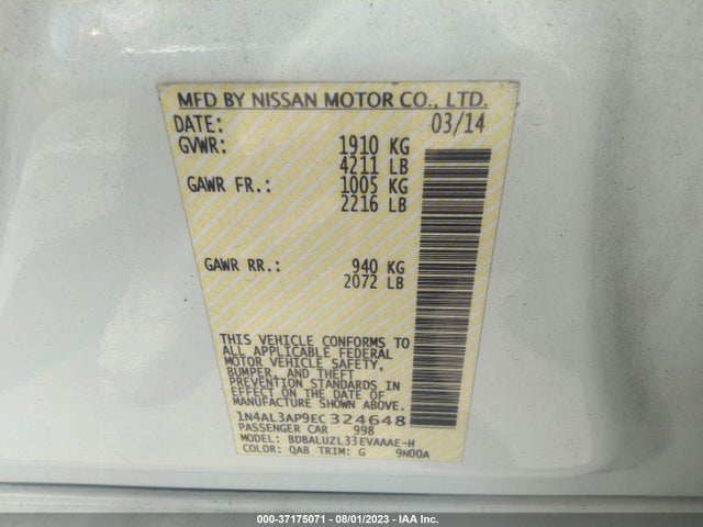 Nissan Altima 2.5 Sv 2014 1N4AL3AP9EC324648 Image 15