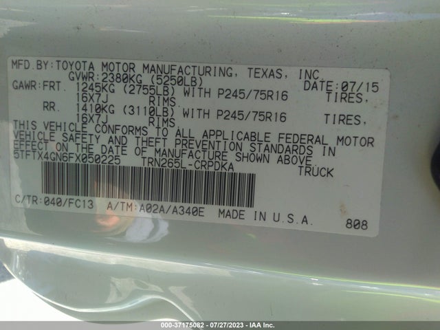 Toyota Tacoma Prerunner 2015 5TFTX4GN6FX050225 Image 16