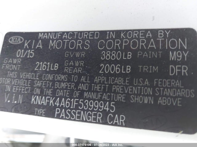 KIA FORTE LX 2015 KNAFK4A61F5399945 Image 9