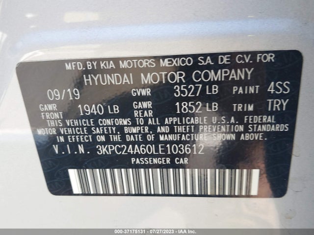 Hyundai ACCENT SE 2020 3KPC24A60LE103612 Image 15