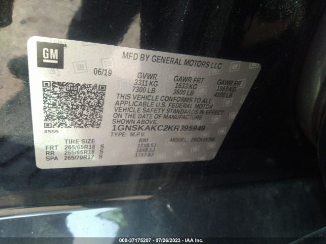 1GNSKAKC2KR395949 Chevrolet Tahoe Ls