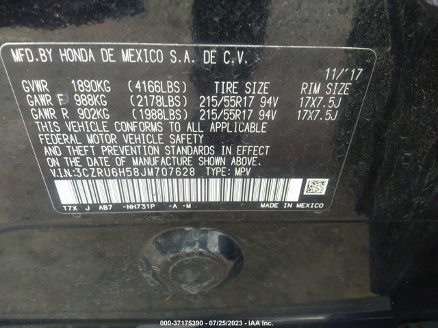 Honda HR-V EX 2018 3CZRU6H58JM707628 Image 9