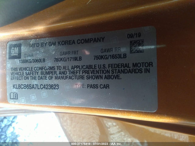 Chevrolet SPARK LS 2020 KL8CB6SA7LC423623 Image 9
