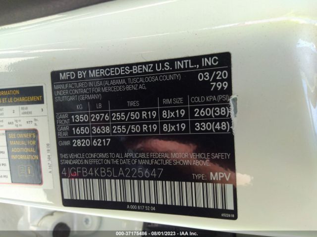 4JGFB4KB5LA225647 Mercedes-Benz Gle Gle 350