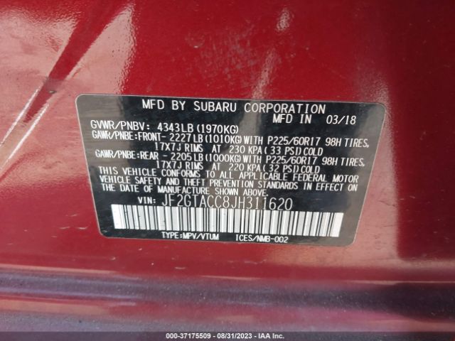 JF2GTACC8JH311620 Subaru Crosstrek Premium