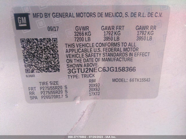 GMC Sierra 1500 Slt 2018 3GTU2NEC6JG158366 Image 8