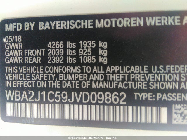BMW 2 Series 230i 2018 WBA2J1C59JVD09862 Image 9