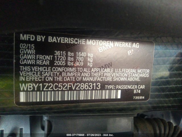 WBY1Z2C52FV286313 BMW I3