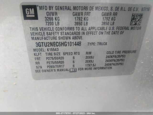 3GTU2NEC6HG101448 GMC Sierra 1500 Slt