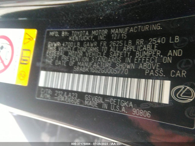 58ABK1GG2GU005770 Lexus ES 350
