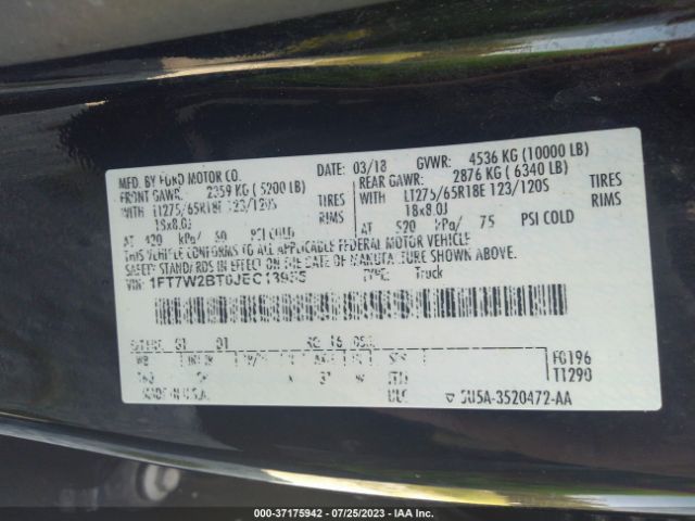 1FT7W2BT0JEC13955 Ford Super Duty F-250 Srw Xl/xlt/lariat