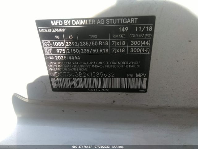 2019 MERCEDES-BENZ GLA 250 WDCTG4GB2KJ585632 Photo 8