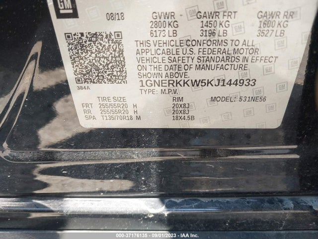 Chevrolet Traverse Premier 2019 1GNERKKW5KJ144933 Image 9