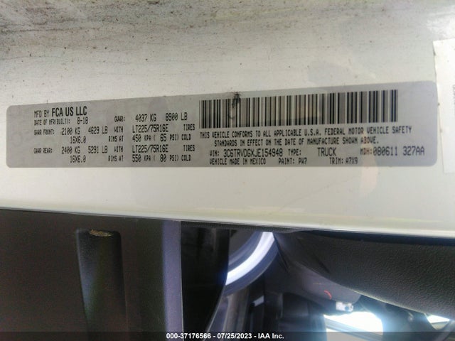 3C6TRVDGXJE154948 RAM Promaster Cargo Van