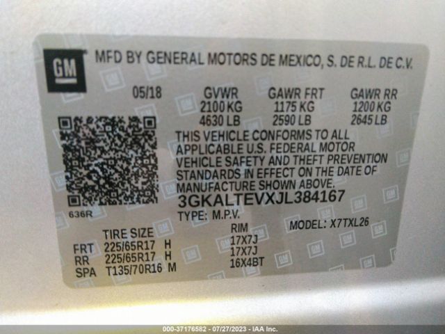 3GKALTEVXJL384167 GMC Terrain Sle