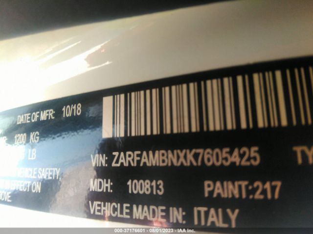 ZARFAMBNXK7605425 Alfa Romeo Giulia Ti Sport Rwd