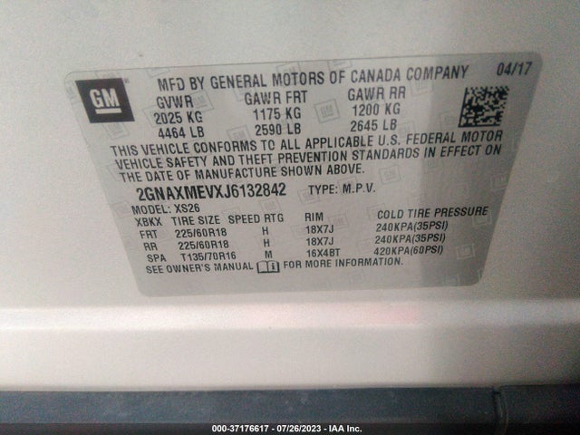 Chevrolet Equinox Premier 2018 2GNAXMEVXJ6132842 Image 15