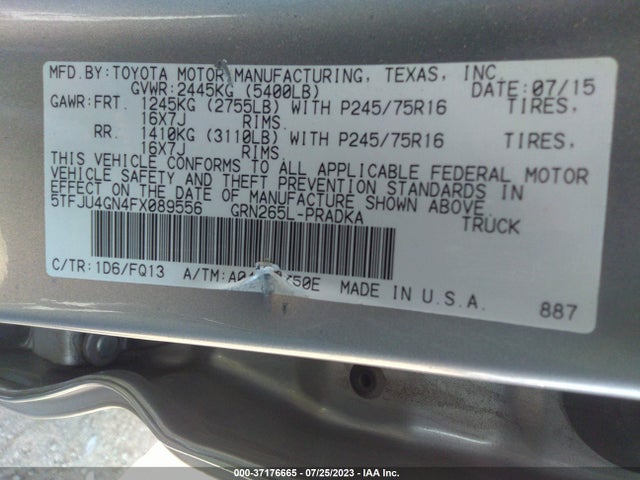 Toyota Tacoma Prerunner 2015 5TFJU4GN4FX089556 Image 10