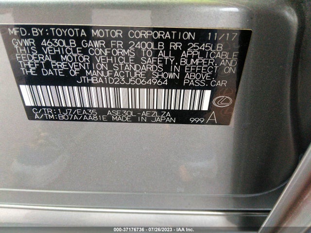 JTHBA1D23J5064964 Lexus Is Is 300 F Sport