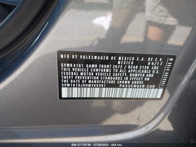 3VW167AJ9HM365981 Volkswagen Jetta 1.4t S
