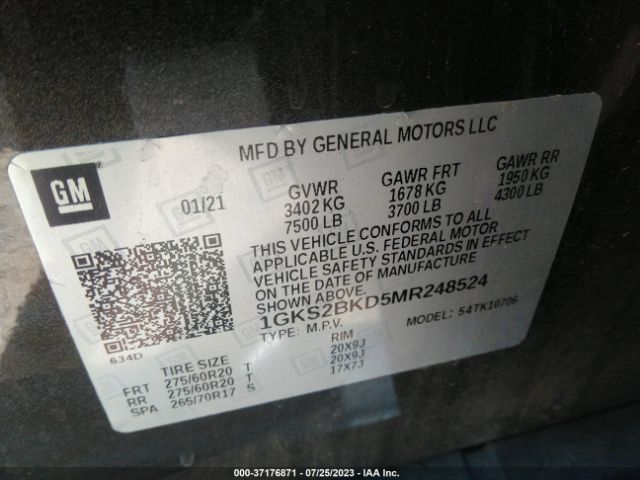1GKS2BKD5MR248524 GMC YUKON SLT