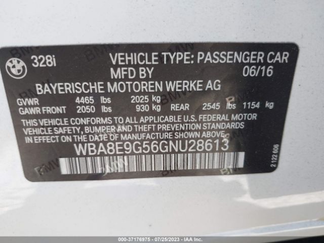 WBA8E9G56GNU28613 BMW 3 Series 328i