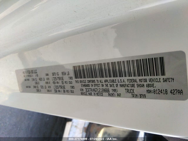 3C6TRVAG7LE120666 RAM Promaster Cargo Van