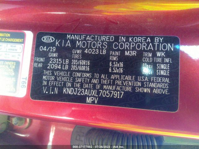 KNDJ23AUXL7057917 KIA SOUL S