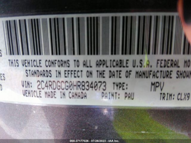 2C4RDGCG0HR834073 Dodge Grand Caravan Sxt