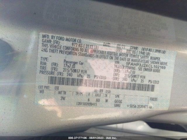 Продажа на аукционе авто 2012 Ford Focus Titanium, vin: 1FAHP3J2XCL102169, номер лота: 37177106